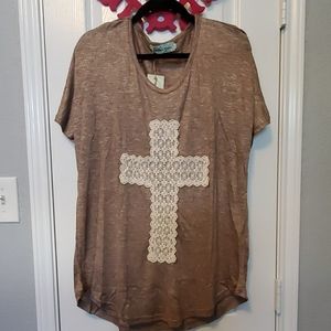 NWT Lace Cross Shirt